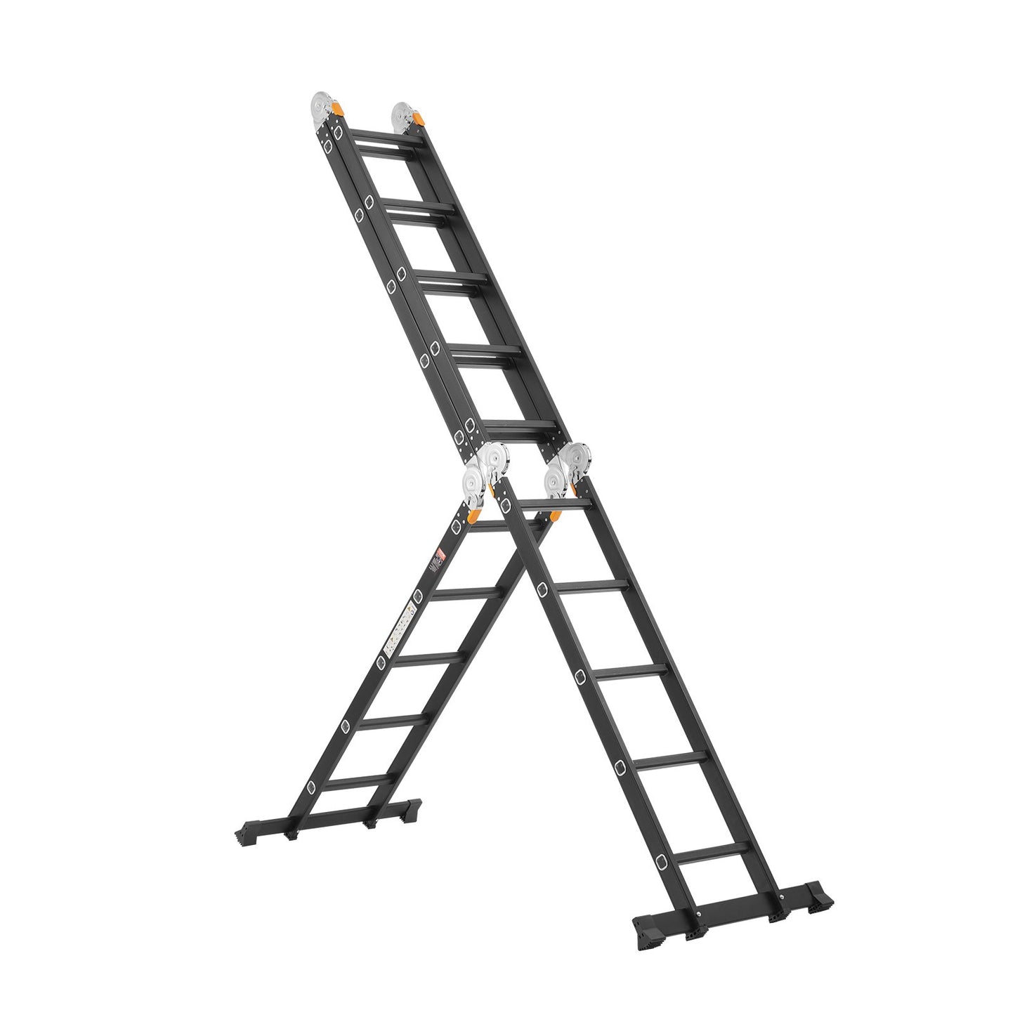 Multi-Purpose Folding Ladder, 7-in-1 Tall Extension Step Ladder, A Frame 5 Step Telescoping Ladder, 19ft Reach Height Heavy Duty Adjustable Ladder, 330 lbs Capacity for Home Outdoor
