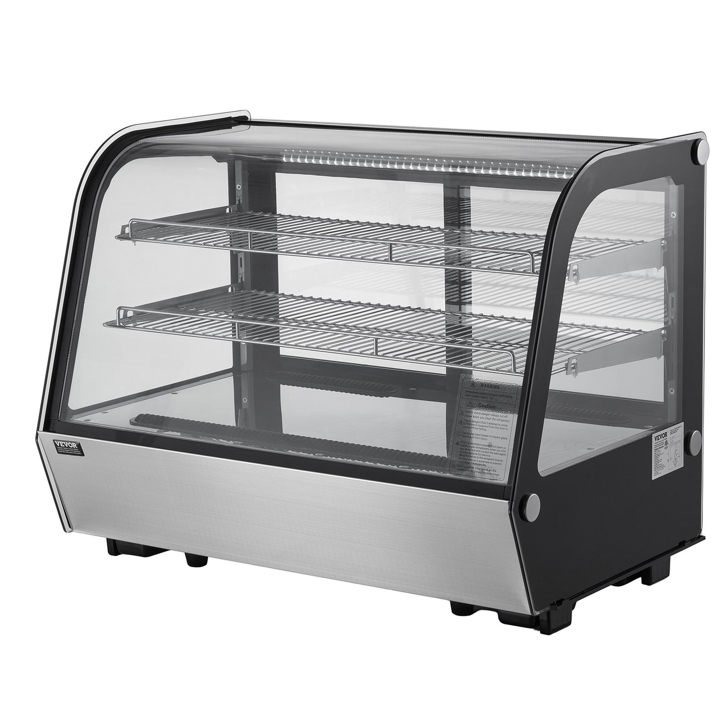 Refrigerated Display Case, 5 Cu.Ft./146L Countertop Pastry Display Case, 2-Tier Commercial Display Refrigerator with LED Lighting, TURBO Cooling, Frost-Free Air-Cooling, for Bakery