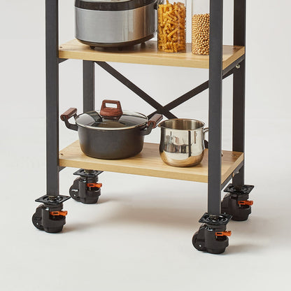 Leveling Casters, Set of 19141.6 kg Total Load Capacity, 6.3 cm, Heavy Duty with Upgraded Handle Design, 360 Degree Swivel Caster Wheels, Adjustable Casters with Feet for Workbench, Machine