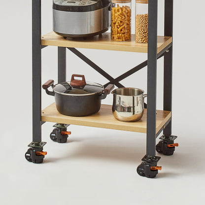 Leveling Casters, Set of 4, 499 kg Total Load Capacity, 5.1 cm, Heavy Duty with Upgraded Handle Design, 360 Degree Swivel Caster Wheels, Adjustable Casters with Feet for Workbench, Machine