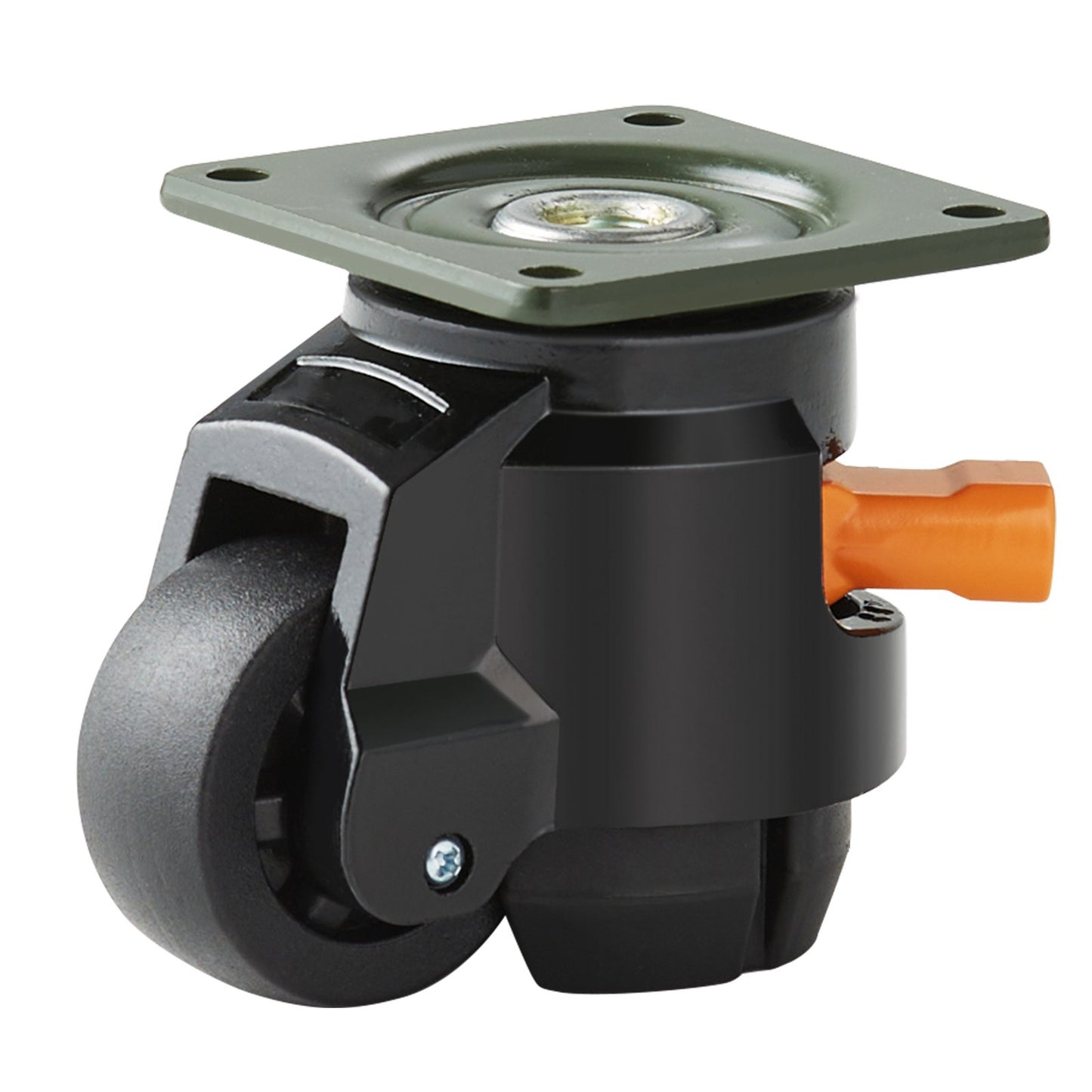 Leveling Casters, Set of 4, 499 kg Total Load Capacity, 5.1 cm, Heavy Duty with Upgraded Handle Design, 360 Degree Swivel Caster Wheels, Adjustable Casters with Feet for Workbench, Machine