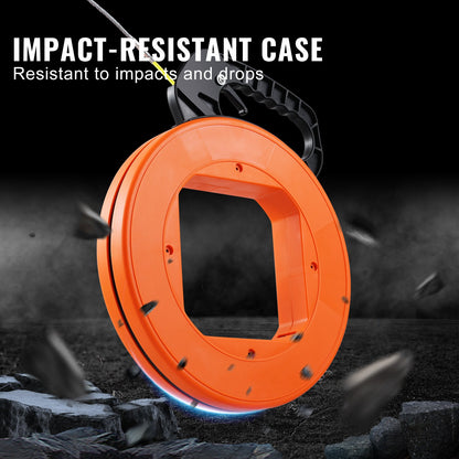 Fish Tape Wire Cable Line Puller 60,96 m 4,7 mm (200ft 3/16in) Fiberglass High Plastic Case