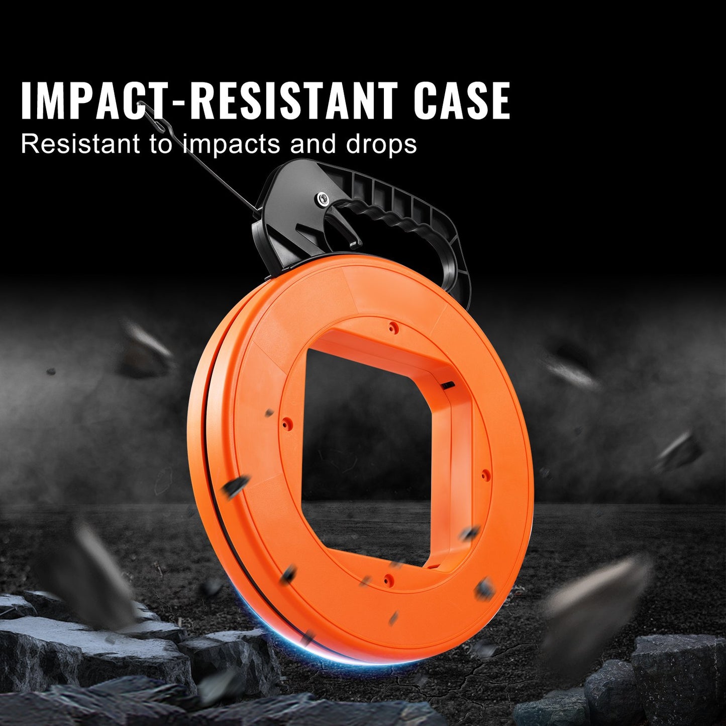 Fish Tape Wire Cable Line Puller 36mx3,1mm (120ft 1/8 in) Steel with High Plastic Case