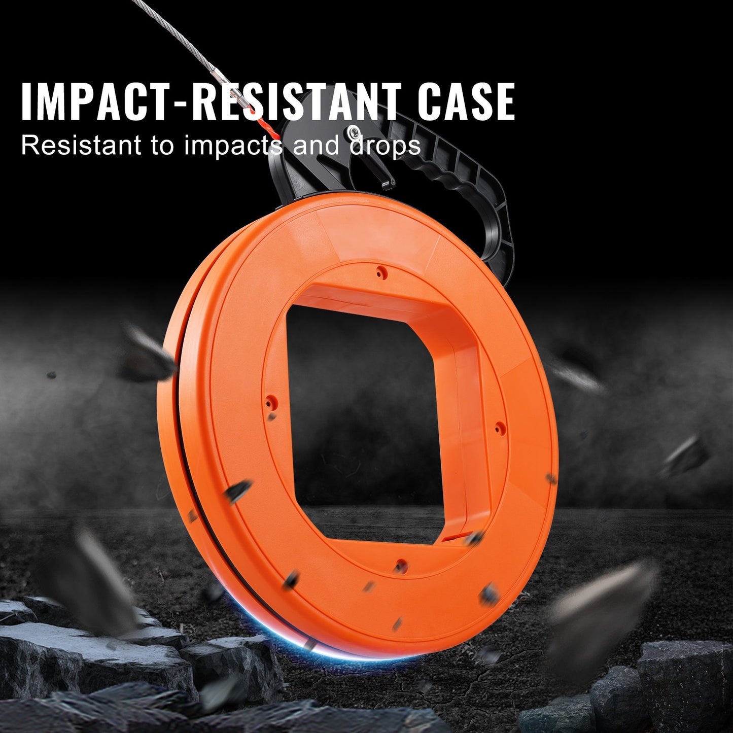 Fish Tape Wire Cable Line Puller 30.5 m, 6.35 mm(100-foot, 1/4-inch) PET with High Plastic Case