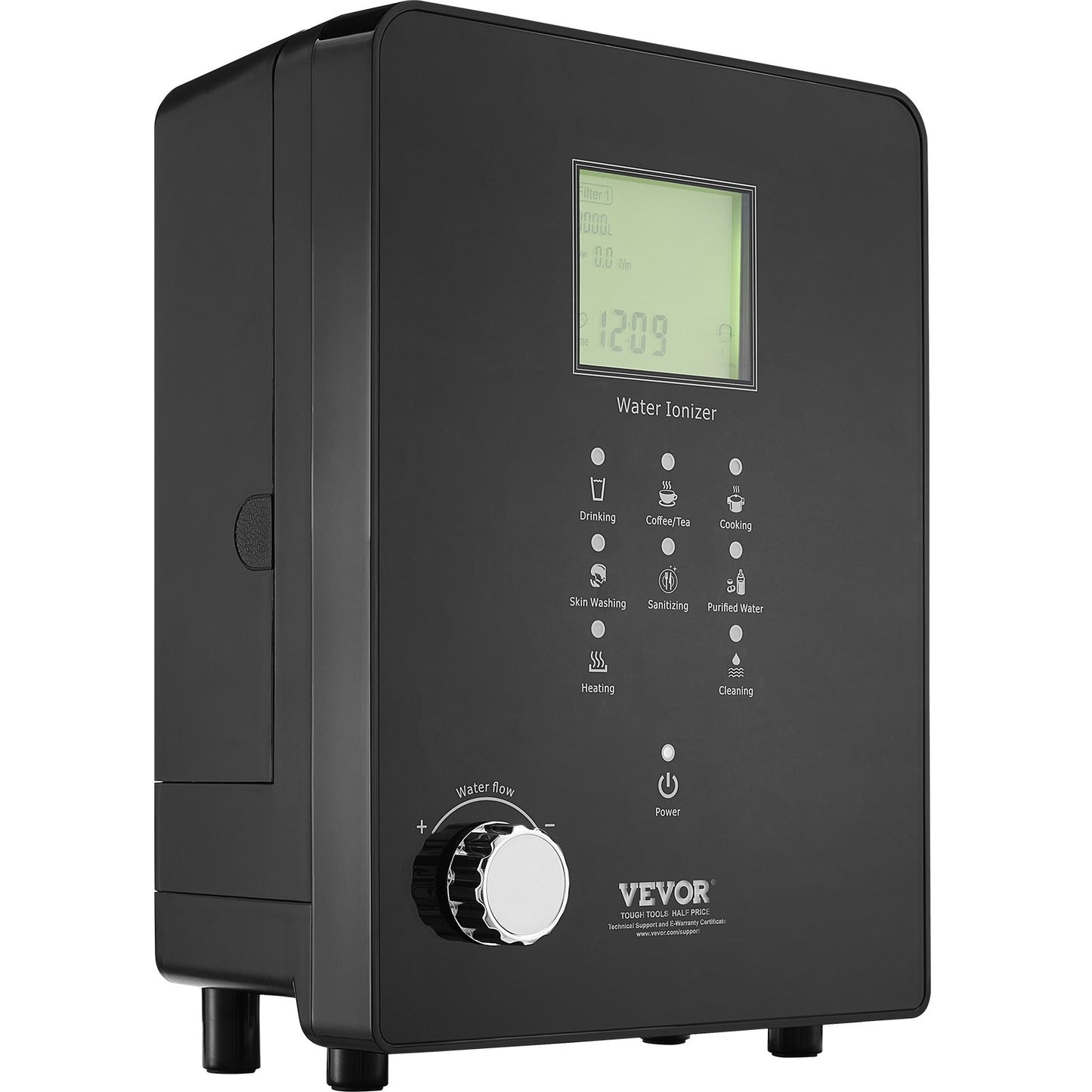 Alkaline Water Ionizer Machine, pH 3-11.2 Alkaline Acidic Hydrogen Water Purifier, 6 Water Settings Home Filtration System, Up to -800mV ORP, 9000L Per Filter, UV Function, Water Heating