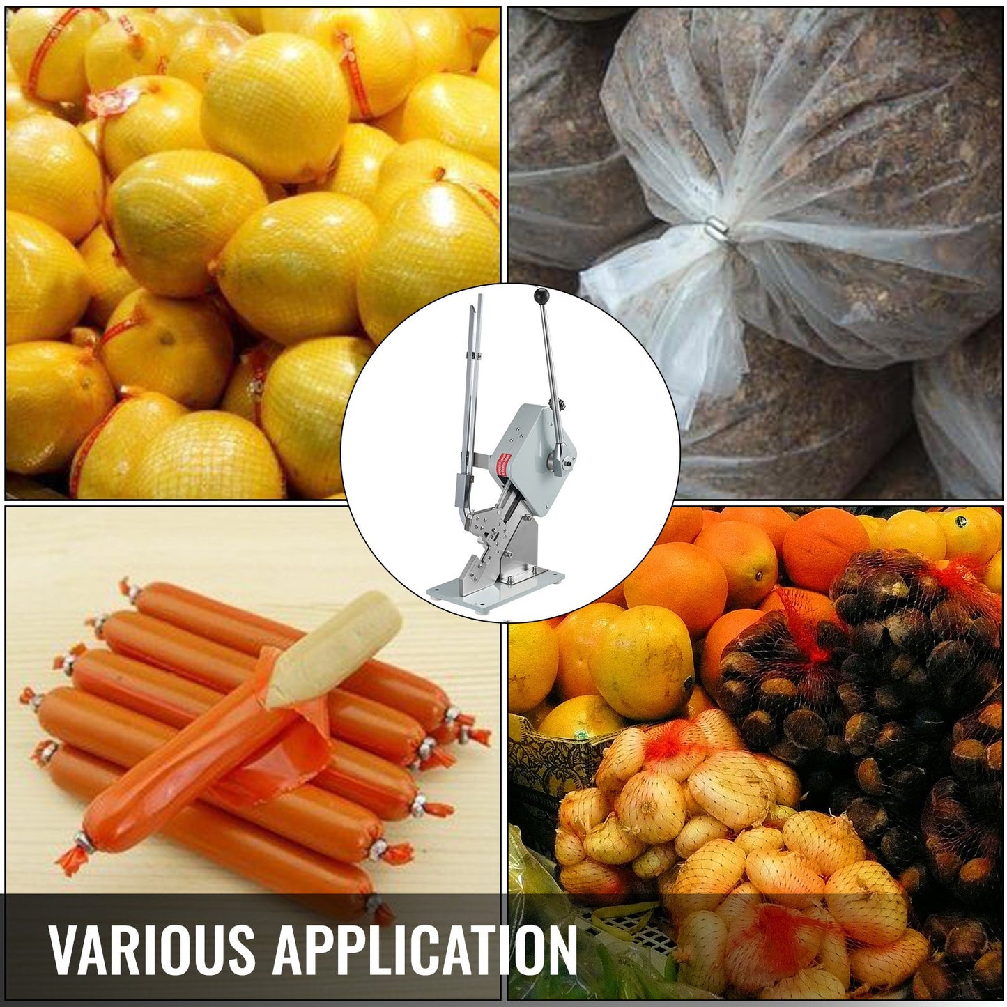 Manual U-shape Sausage Clipper Clipping Machine Food Clipping Maker for Sausage Packing Sealing with 1 Box of Buckles 5000pcs