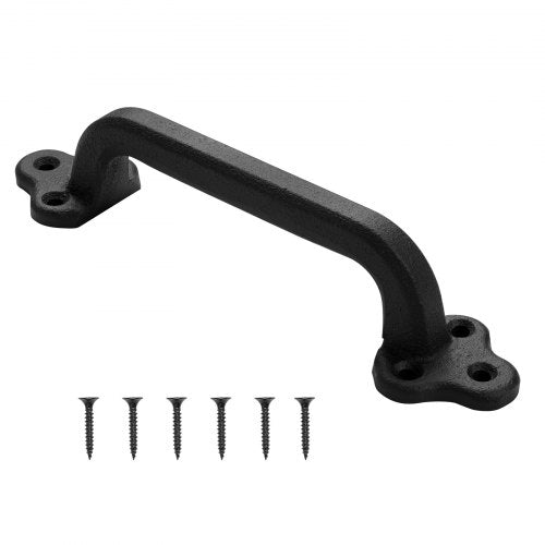 Ladugårdsdörrshandtag, 231 mm rustikt staketgrindshandtag, rostbeständig beläggning, kraftiga utomhusgrindshandtag i kolstål, enkel att installera, skjutdörrshandtag i metall för garage, förråd, garderob och skafferi