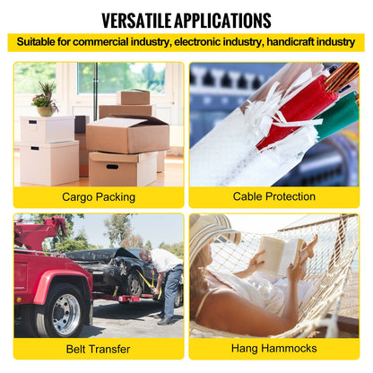 1250Lbs Polyester Pull Tape, 3153' x 1/2" Flat Tape for Wire & Cable Conduit Work Variable Functions, Flat Rope for Pulling/Loading/Packing in Any Weather CONDITON