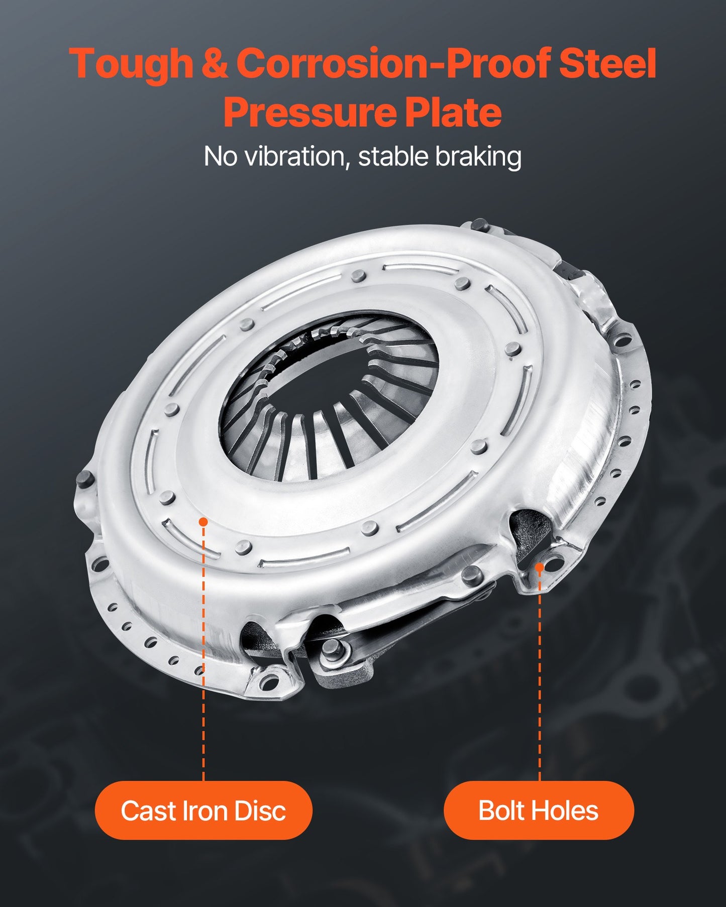 Kopplingssats med tryckplatta, Extra kraftig OEM-kopplingssats, OEM-ersättningskopplingssats för växellåda, kompatibel med 2004-2006 Smart FORFOUR (75 hk), 2005-2006 FORFOUR (64 hk), 2007 FORTWO Cabriolet