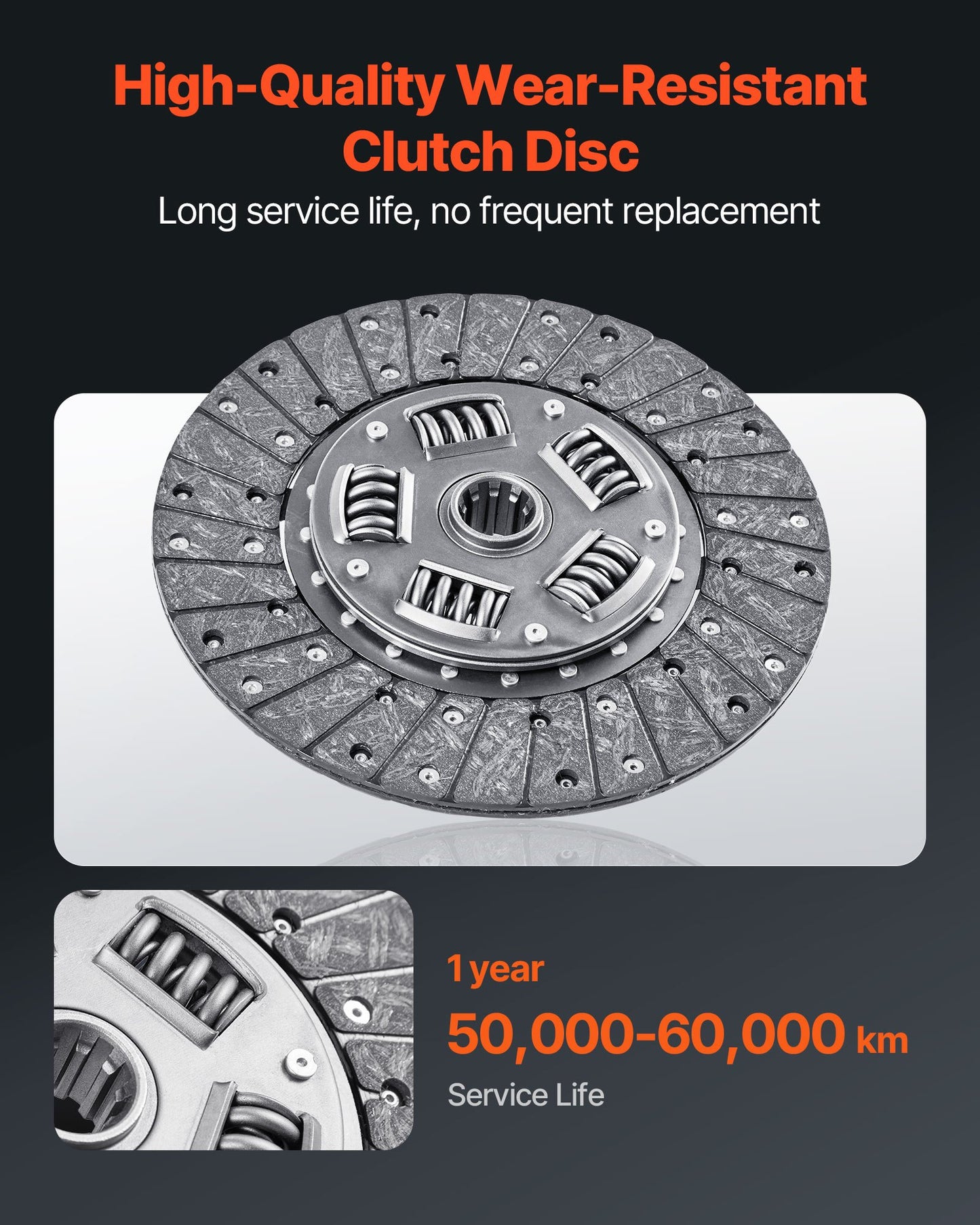 Kopplingssats med tryckplatta, Extra kraftig OEM-kopplingssats, OEM-ersättningskopplingssats för växellåda, kompatibel med 2004-2006 Smart FORFOUR (75 hk), 2005-2006 FORFOUR (64 hk), 2007 FORTWO Cabriolet