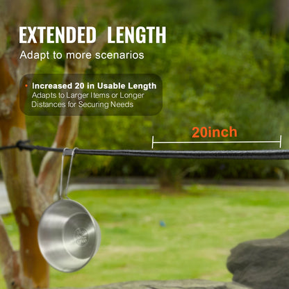 3/8 inch Bungee Cord, 120 ft/36 m Spool Heavy Duty Bungee Straps, 100% Stretch Elastic Bungee Rope for Cargo, Tarps, Camping, Kayak Deck and Crafting, Black