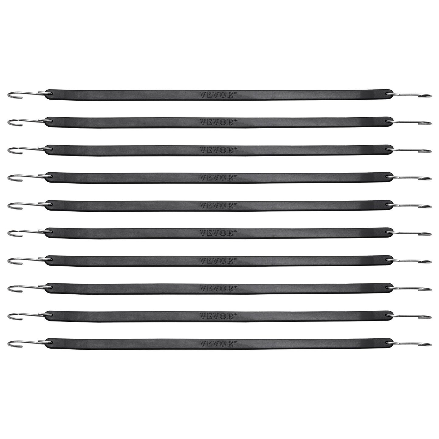 50 Piece Flat Bungee Cord, 19.8 mm Heavy Duty Bungee Straps with Steel S-Hooks, 21" Elastic Bungee Rope for Cargo, Tarps, Trucks and Tent, Black