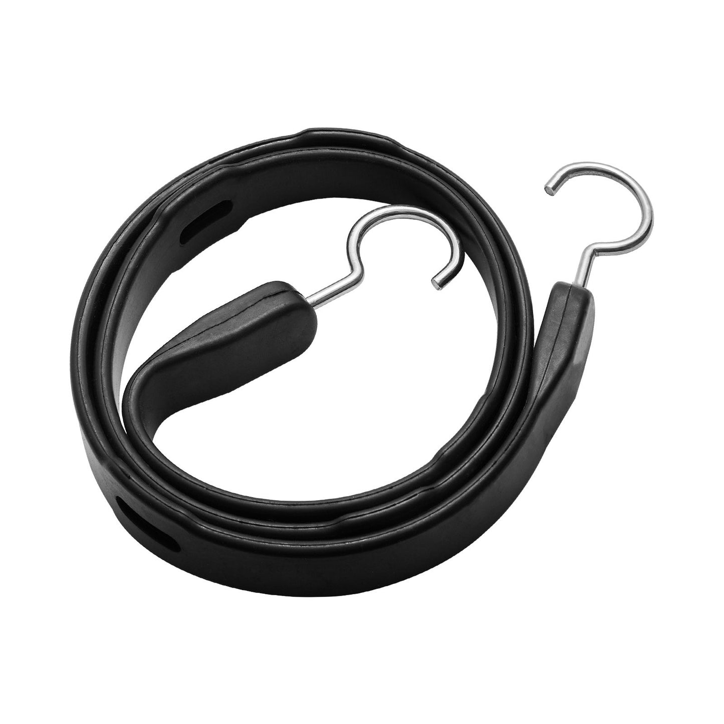 4 Piece Flat Bungee Cord, 20 mm Heavy Duty Bungee Straps with Steel S-Hooks, 40" Elastic Bungee Rope for Cargo, Tarps, Trucks and Tent, Black