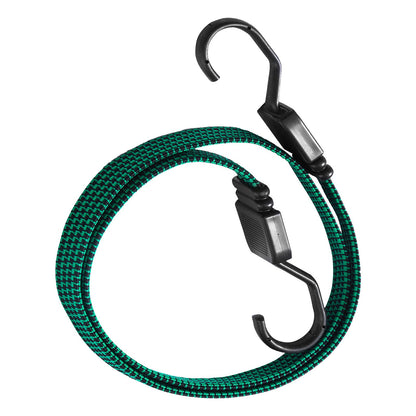 32 Piece Flat Bungee Cord Set, 17 mm Heavy Duty Bungee Straps with A3 Steel J-Hooks, Includes 10", 18", 24", 32", 40", Bungee Rope with Portable Storage Bag, 6 Clips & Canopy Ties