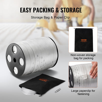 Polyesterdragtejp, 3/4" x 265' platt rep, dragkapacitet 2500 lbf, tryckt vävband för kabeldragning för förpackningar, trädgårdsskötsel, kommersiell el, rörledningsarbeten, vit