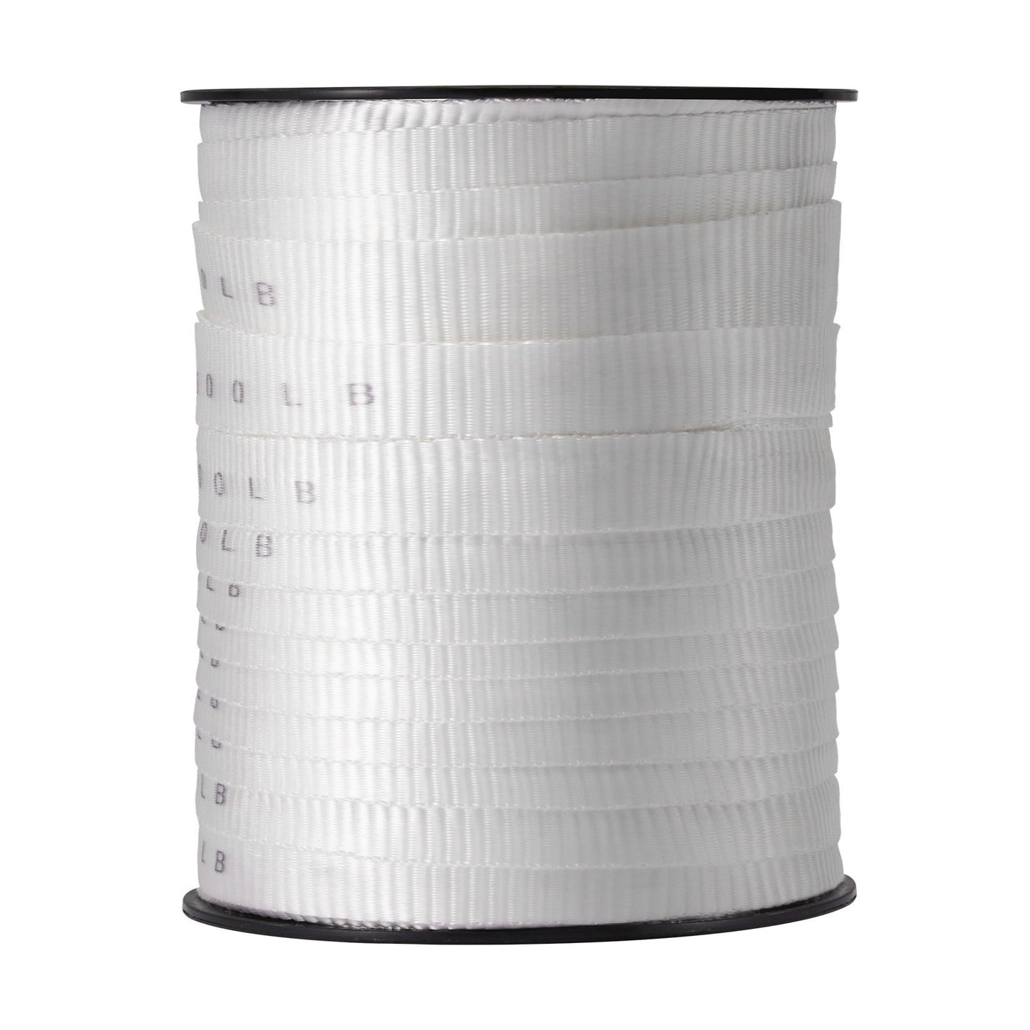 Polyesterdragtejp, 3/4" x 265' platt rep, dragkapacitet 2500 lbf, tryckt vävband för kabeldragning för förpackningar, trädgårdsskötsel, kommersiell el, rörledningsarbeten, vit
