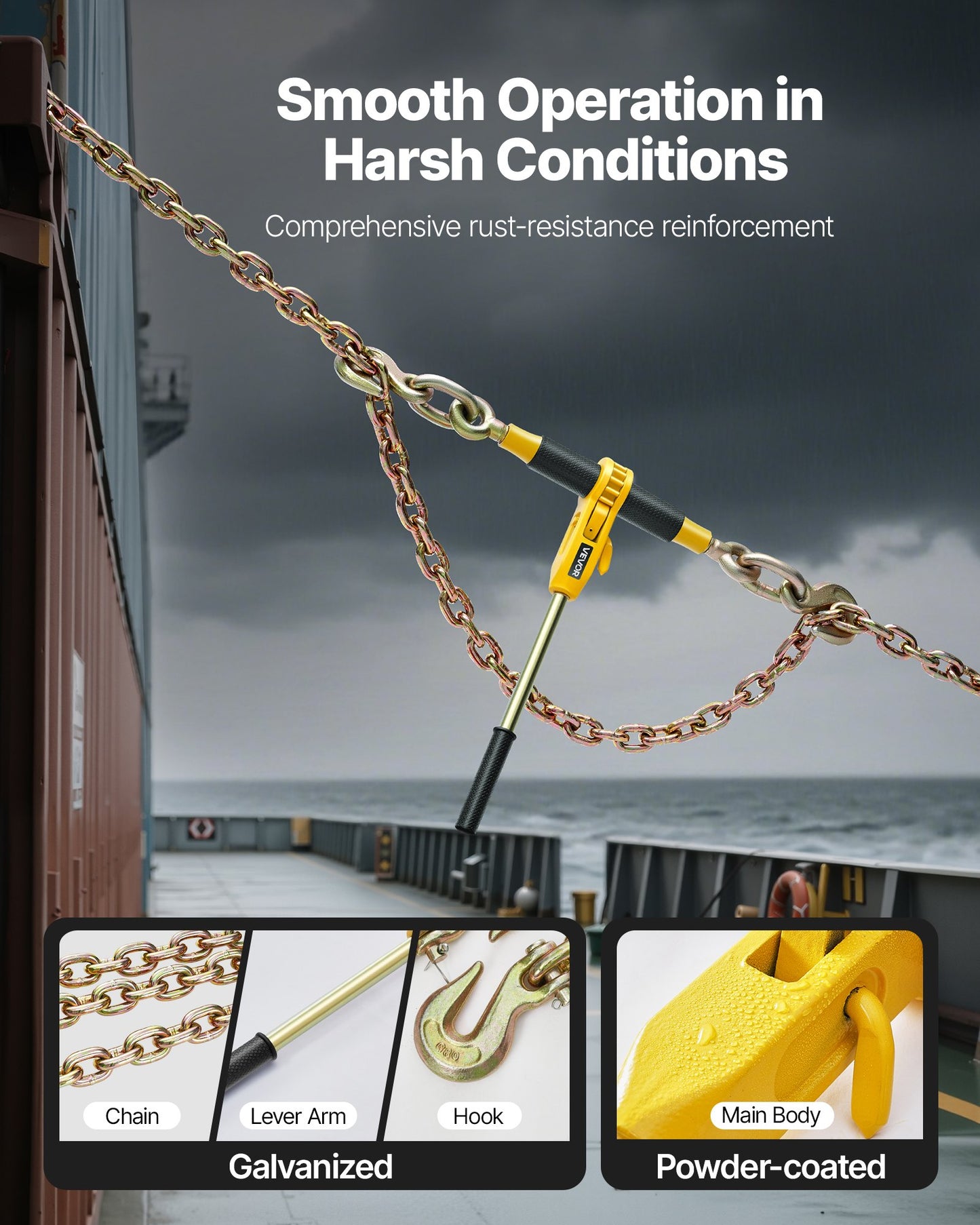 Ratchet Chain Binder, 10 mm x 6.1 m G80 Chains, 4173 kg Working Load of Ratchet Load Binder, Chains and Binders Set, Tie Down Hauling Chain Binders for Hauling, Towing, Logging, Lifting