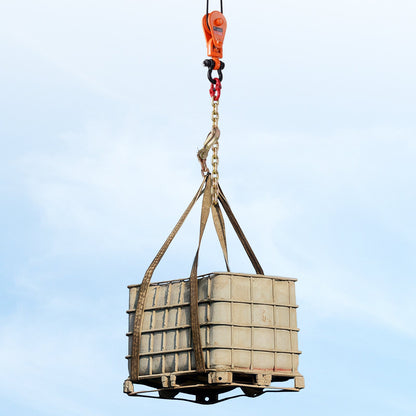 2 tons ryckblock med G80-kedja, svängbar schackel, 3" skiva för 3/8" stålvajer, ryckblocksremskiva för bogsering och bärgning på flakbärgningsbil, backrullning, bärgningsvajer för bilbärgning