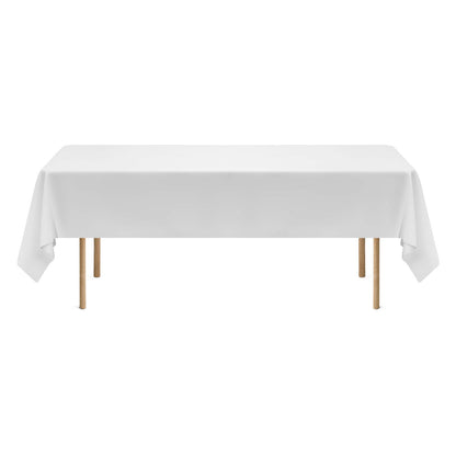 White Tablecloths for Rectangle Tables, 10 Pack, 60 x 102 Inches, Reusable and Machine Washable Table Clothes, Wrinkle-Resistant Polyester Fabric Table Covers for Wedding, Party, Banquet