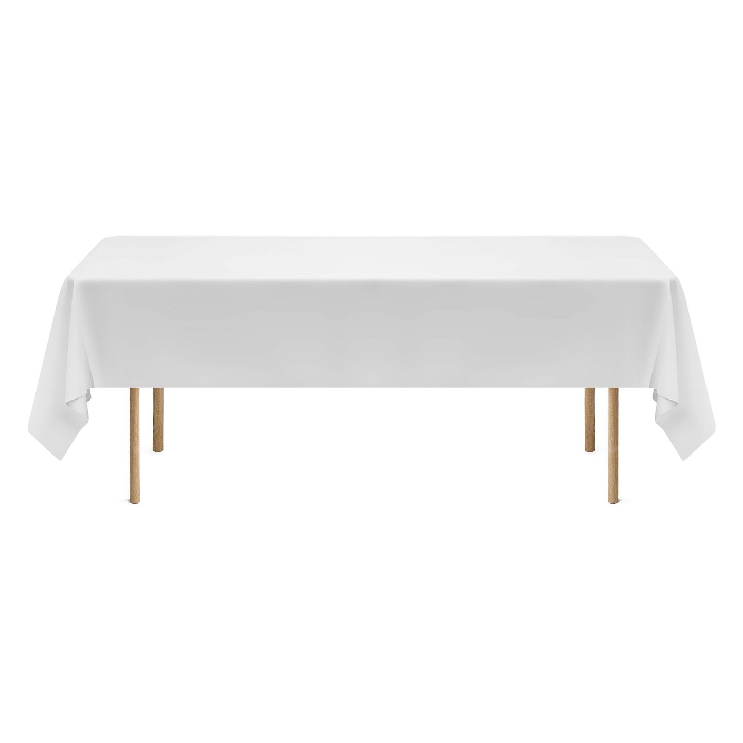 White Tablecloths for Rectangle Tables, 6 Pack, 60 x 102 Inches, Reusable and Machine Washable Table Clothes, Wrinkle-Resistant Polyester Fabric Table Covers for Wedding, Party, Banquet