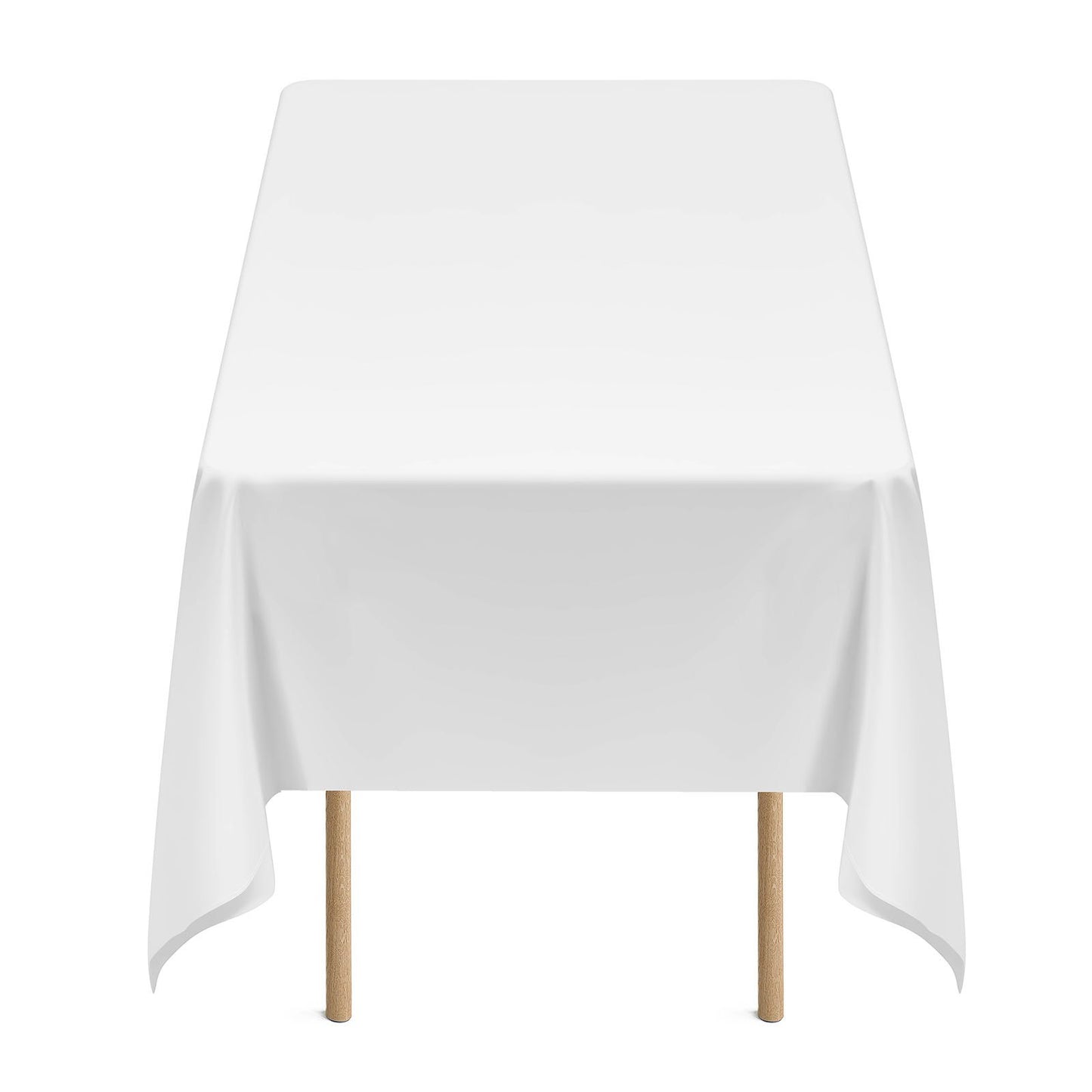 White Tablecloths for Rectangle Tables, 6 Pack, 60 x 102 Inches, Reusable and Machine Washable Table Clothes, Wrinkle-Resistant Polyester Fabric Table Covers for Wedding, Party, Banquet