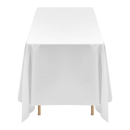 White Tablecloths for Rectangle Tables, 10 Pack, 70 x 120 Inches, Reusable and Machine Washable Table Clothes, Wrinkle-Resistant Polyester Fabric Table Covers for Wedding, Party, Banquet
