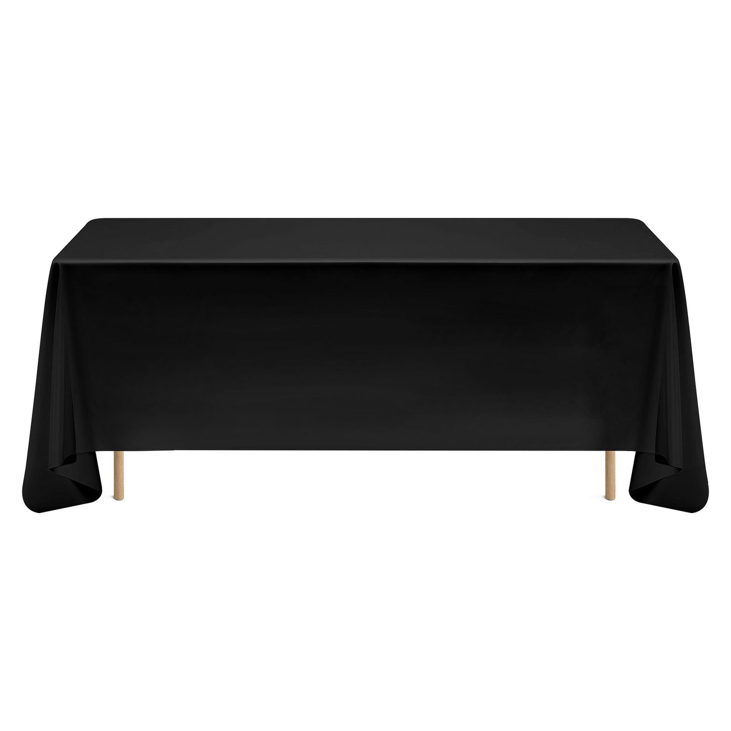 Black Tablecloths for Rectangle Tables, 6 Pack, 70 x 120 Inches, Reusable and Machine Washable Table Clothes, Wrinkle-Resistant Polyester Fabric Table Covers for Wedding, Party, Banquet