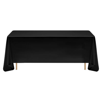 Black Tablecloths for Rectangle Tables, 6 Pack, 70 x 120 Inches, Reusable and Machine Washable Table Clothes, Wrinkle-Resistant Polyester Fabric Table Covers for Wedding, Party, Banquet
