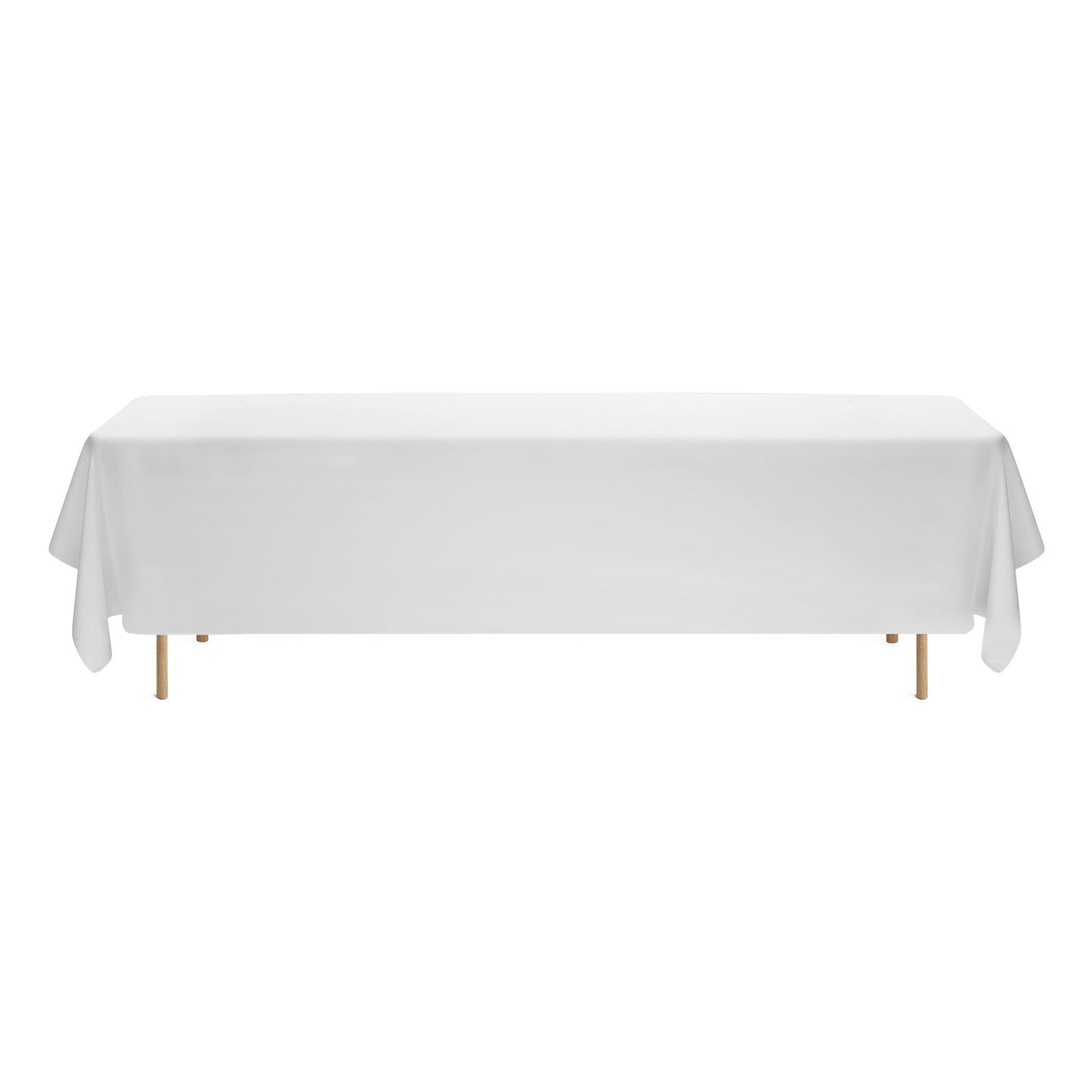 White Tablecloths for Rectangle Tables, 6 Pack, 90 x 132 Inches, Reusable and Machine Washable Table Clothes, Wrinkle-Resistant Polyester Fabric Table Covers for Wedding, Party, Banquet