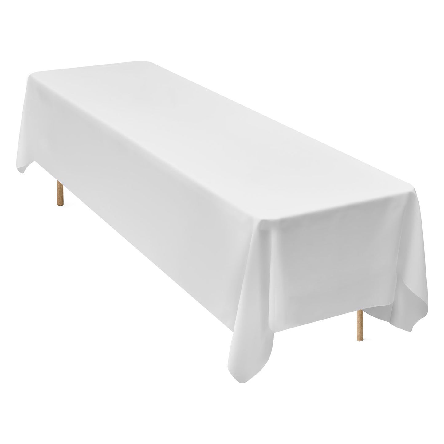White Tablecloths for Rectangle Tables, 6 Pack, 90 x 132 Inches, Reusable and Machine Washable Table Clothes, Wrinkle-Resistant Polyester Fabric Table Covers for Wedding, Party, Banquet