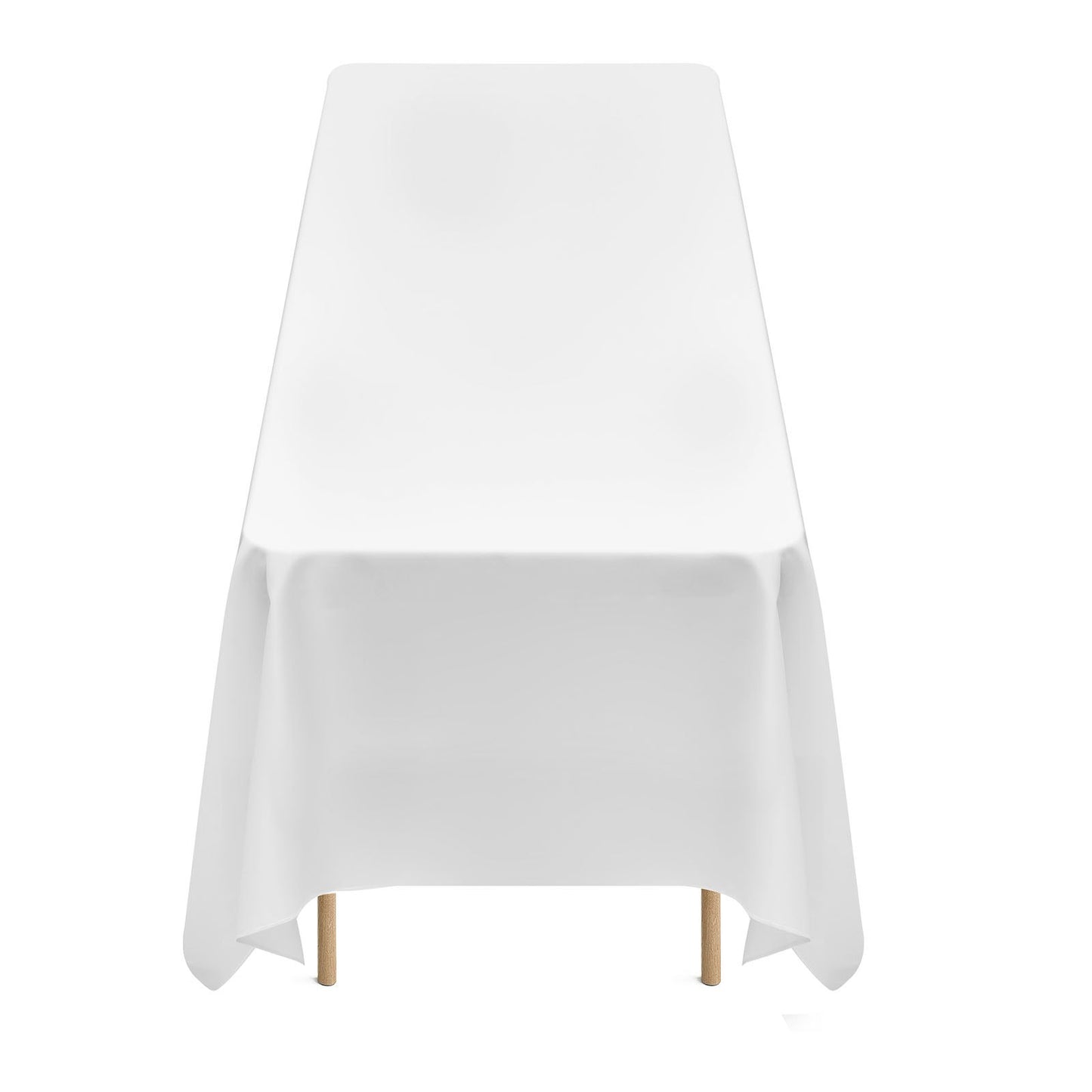 White Tablecloths for Rectangle Tables, 6 Pack, 90 x 132 Inches, Reusable and Machine Washable Table Clothes, Wrinkle-Resistant Polyester Fabric Table Covers for Wedding, Party, Banquet