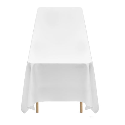 White Tablecloths for Rectangle Tables, 6 Pack, 90 x 132 Inches, Reusable and Machine Washable Table Clothes, Wrinkle-Resistant Polyester Fabric Table Covers for Wedding, Party, Banquet