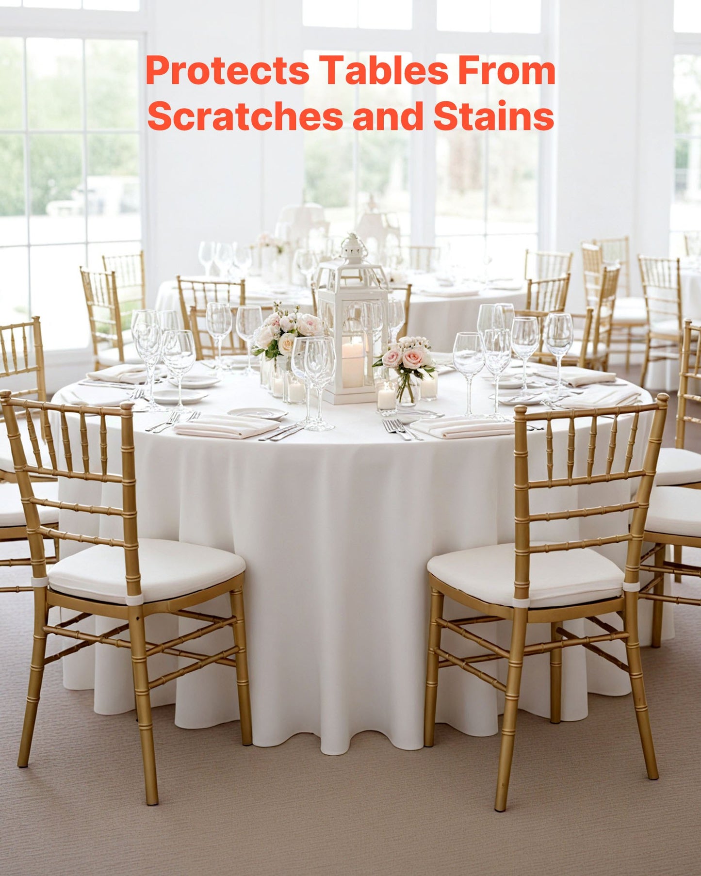 White Round Tablecloths 10 Pack, 90 Inches in Diameter, Stain- & Wrinkle- Resistant, Machine Washable Table Clothes, Polyester Fabric Table Covers for Wedding, Party, Banquet, Formal Events