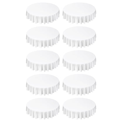 White Round Tablecloths 10 Pack, 90 Inches in Diameter, Stain- & Wrinkle- Resistant, Machine Washable Table Clothes, Polyester Fabric Table Covers for Wedding, Party, Banquet, Formal Events