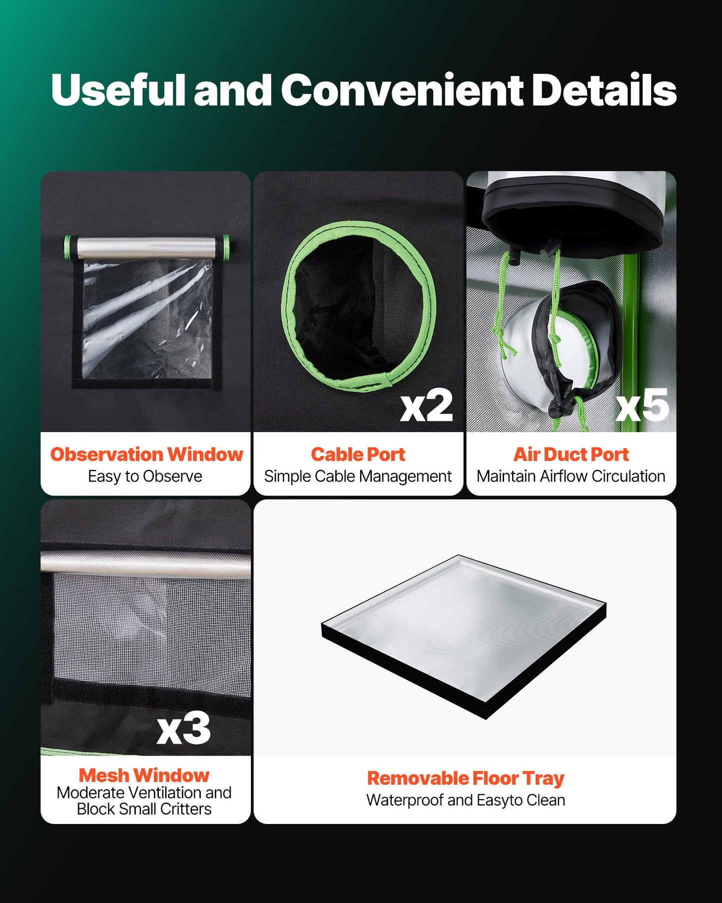 Indoor Grow Tent Kit, 150 x 150 x 200cm, Indoor Plant Tent with Full Spectrum LED Grow Light & Ventilation System, 600D High Reflective Mylar, Growing Tents for Flower Veggie