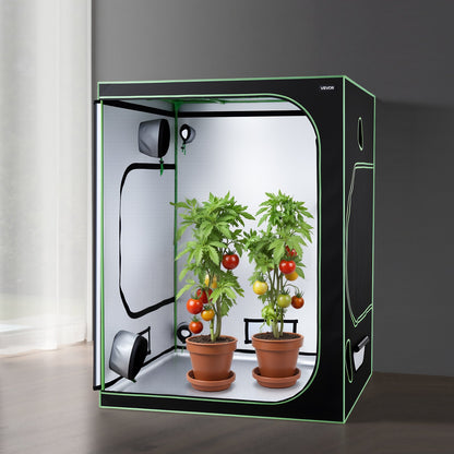 Indoor Grow Tent Kit, 150 x 150 x 200cm, Indoor Plant Tent with Full Spectrum LED Grow Light & Ventilation System, 600D High Reflective Mylar, Growing Tents for Flower Veggie