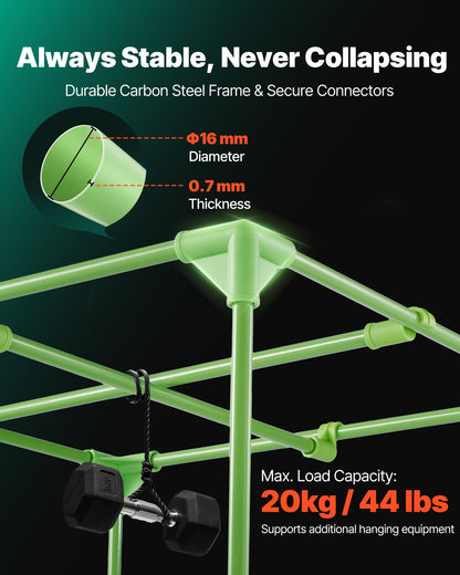 Indoor Grow Tent, 60 x 60 x 180 cm, 600D High Reflective Mylar, Indoor Plant Tent with Observation Window, Floor Tray & Zipper, Heavy Duty Growing Tents for Fruit Flower Veggie