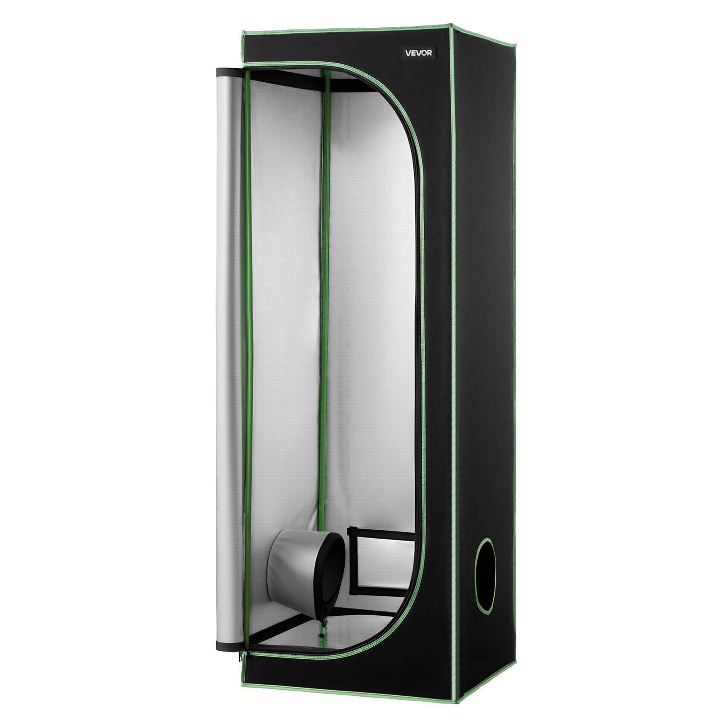 Indoor Grow Tent, 60 x 60 x 180 cm, 600D High Reflective Mylar, Indoor Plant Tent with Observation Window, Floor Tray & Zipper, Heavy Duty Growing Tents for Fruit Flower Veggie