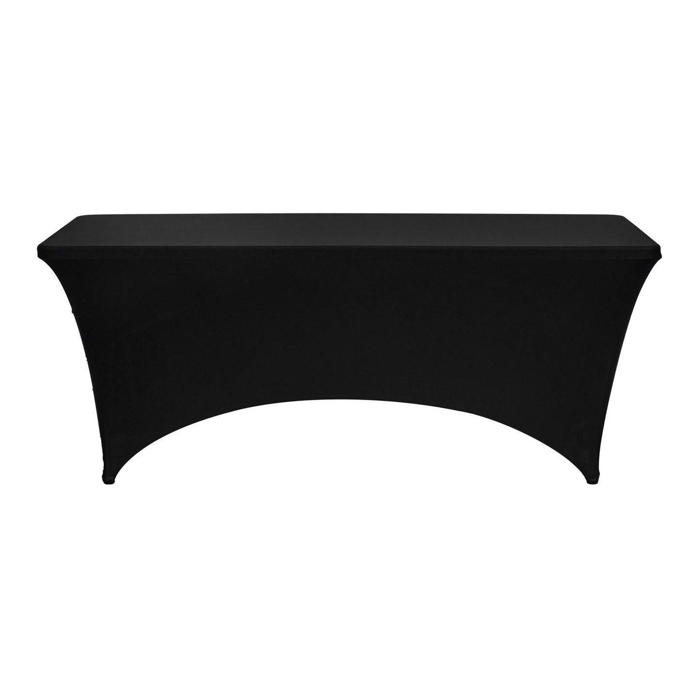 10 Pack Table Cloth for 6FT Rectangular Fitted Events, Wrinkle-Resistant Stretch Black Table Covers, Washable Spandex Tablecloth Protector, for Party, Wedding, Cocktail, Banquet, Festival