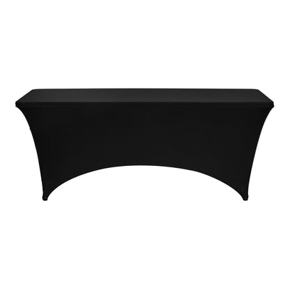 10 Pack Table Cloth for 6FT Rectangular Fitted Events, Wrinkle-Resistant Stretch Black Table Covers, Washable Spandex Tablecloth Protector, for Party, Wedding, Cocktail, Banquet, Festival