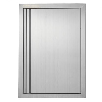 BBQ Access Door, 432x610 mm Single Outdoor Kitchen Door, Stainless Steel Flush Mount Door, Wall Vertical Door with Recessed Handle, for BBQ Island, Grilling Station, Outside Cabinet