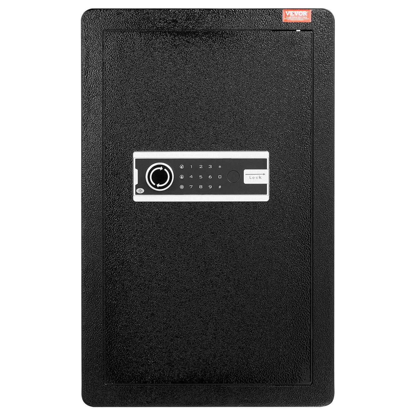 Single Door 99 L Safe Box with Key Lock & Password, Safe Lock Box with Fireproof Bag, Key Rack, LED Light, and 2 Shelves for Money, Documents, Jewelry, and Valuables, Black