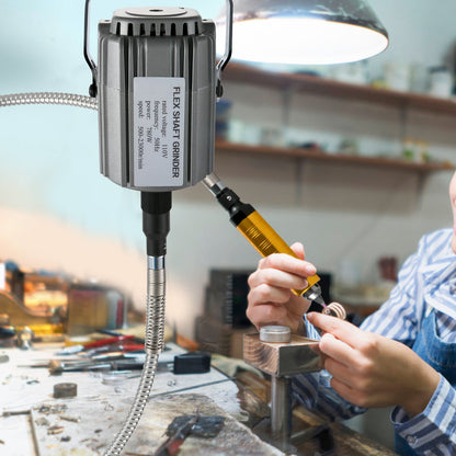 Flexibel axelslipmaskin 780W roterande verktyg 500-23000 varv/min roterande snidare med 0,635 cm 3-käftschuck och steglös hastighetspedal Hängande slipmaskin 131 delar tillbehör för smyckespolering slipning gör-det-själv