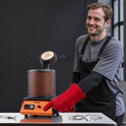 Electric Melting Furnace, 1350W Electric Melting Furnace Kit, 2102℉/1150℃ Metal Smelting Machine with 3kg Ceramic Crucible, Gold Smelting Kit for Jewelry Making, Metal Bars, Metal Components