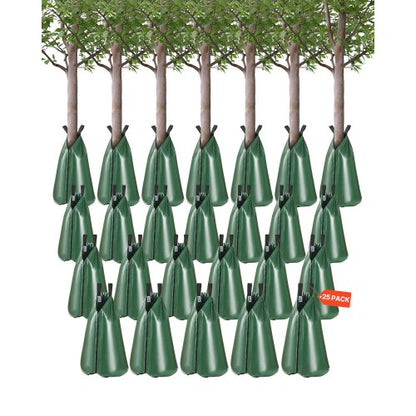 Tree Watering Bag, 25 Packs 20 Gallons Watering Bags for New Trees, 5-9 Hours Slow Release Refillable Tree Drip Irrigation Bags with Zipper, Durable Tree Watering System for Deep Root Targeting