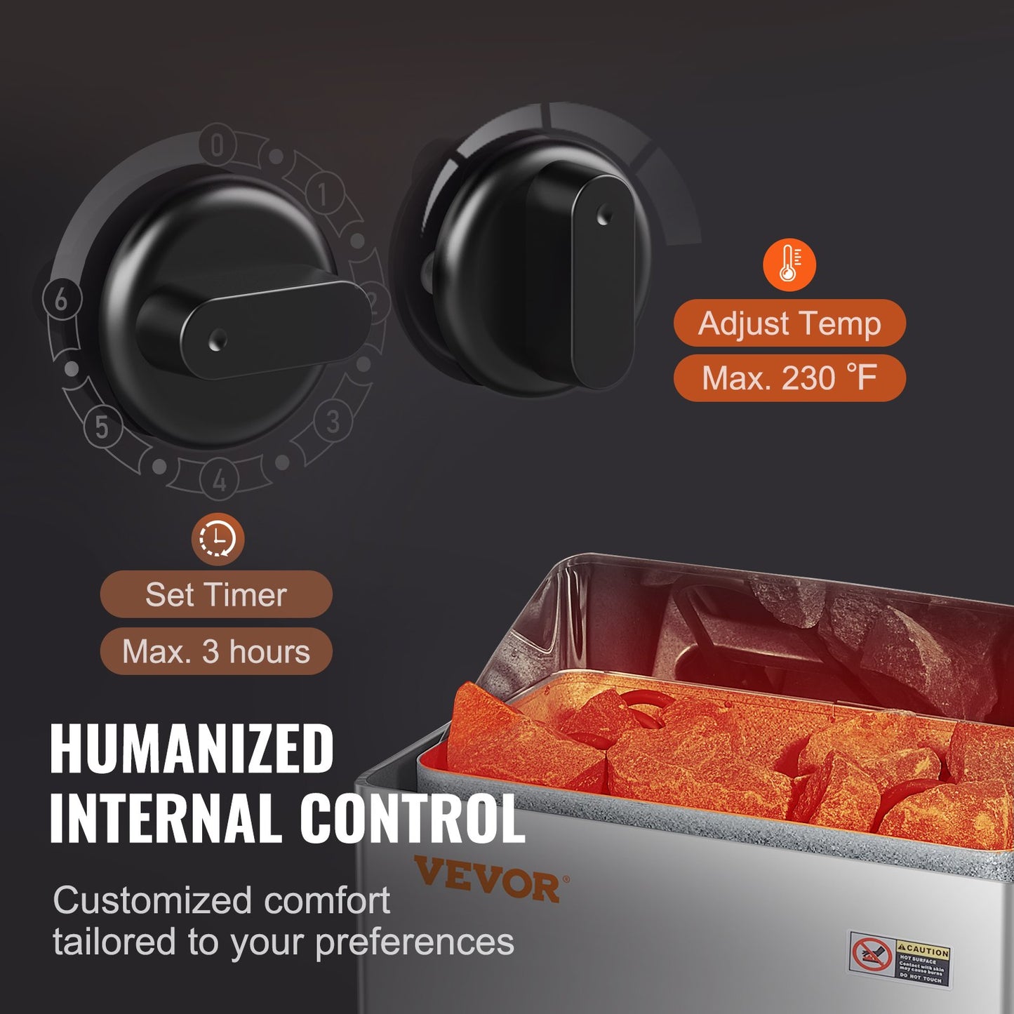 Bastuaggregat, 8KW elektrisk bastuugn, 400V 3N bärbar inomhus-/utomhusbastuaggregat med 3 timmars timer, inbyggda kontroller för 8-12 m³ hem, kommersiell hotellspadusch, slitstarkt rostfritt stål 430