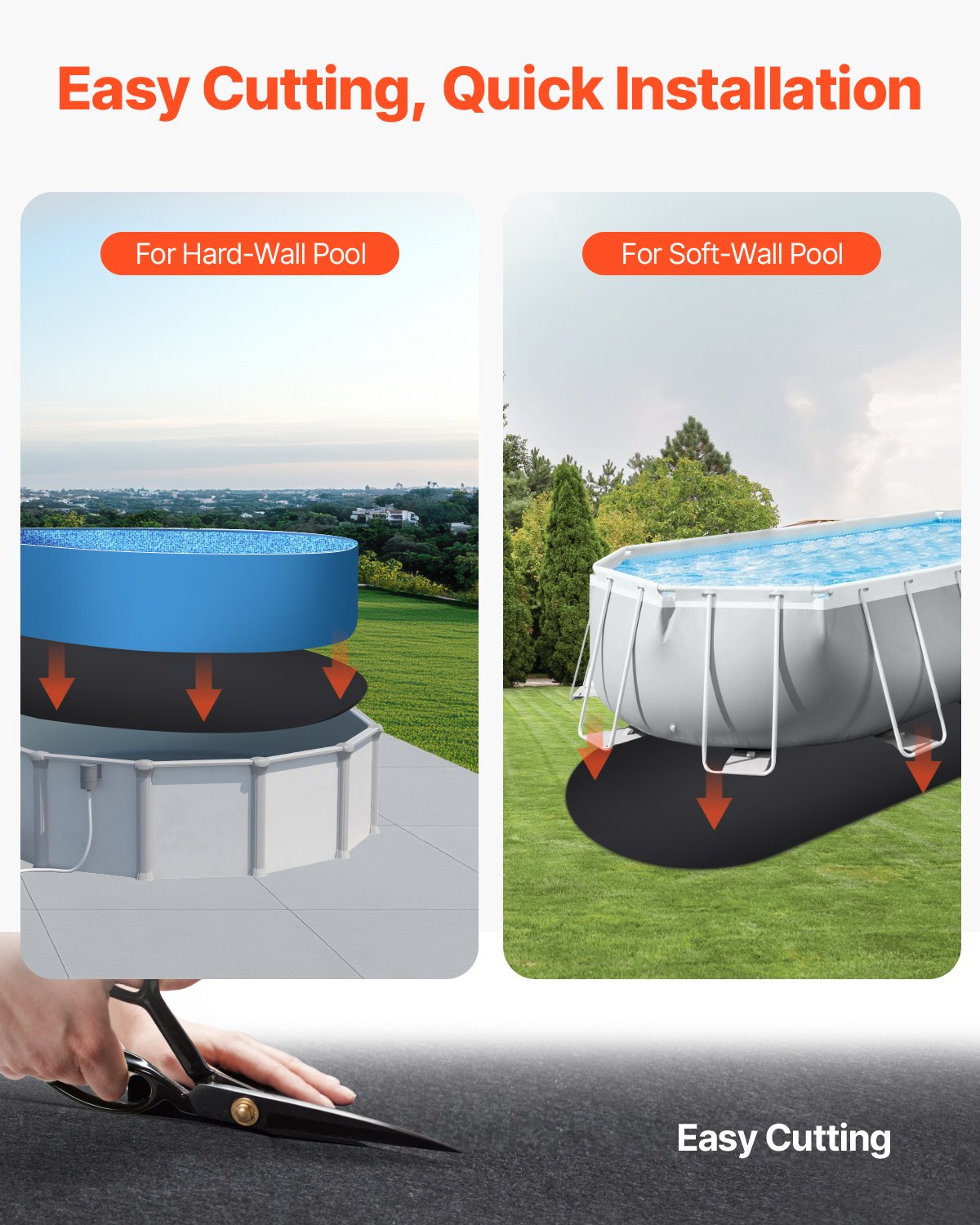 Oval poolmatta, 5,5 x 10 m poolmatta för ovanmarkspooler, extra tjock poolmatta, förhindrar punkteringar, underlag av återvunnet geotextilmaterial, förlänger fodrets livslängd