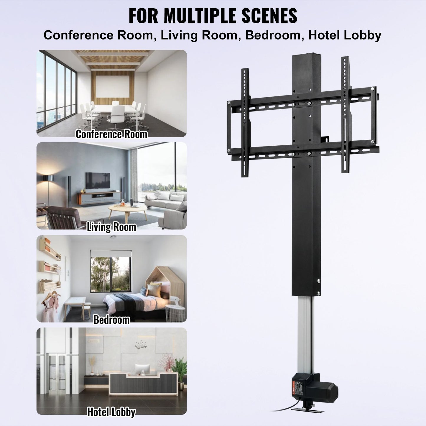 TV Lift Stand Motorized TV auto Lift Mount Bracket for 66–152.4 cm Flat Screen LCD/LED/OLED Plasma TVs Heavy Duty Electric TV Mount Motorised TV Lift