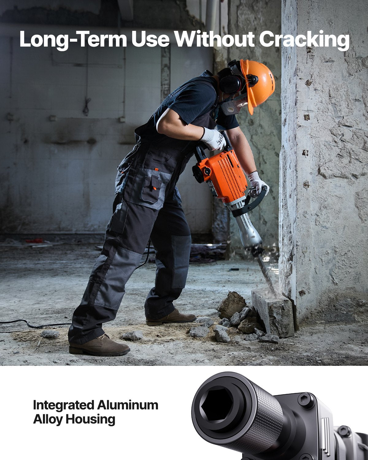 Demolition Jack Hammer Concrete Breaker 2200W Electric Hammer 6 Chisel Bits