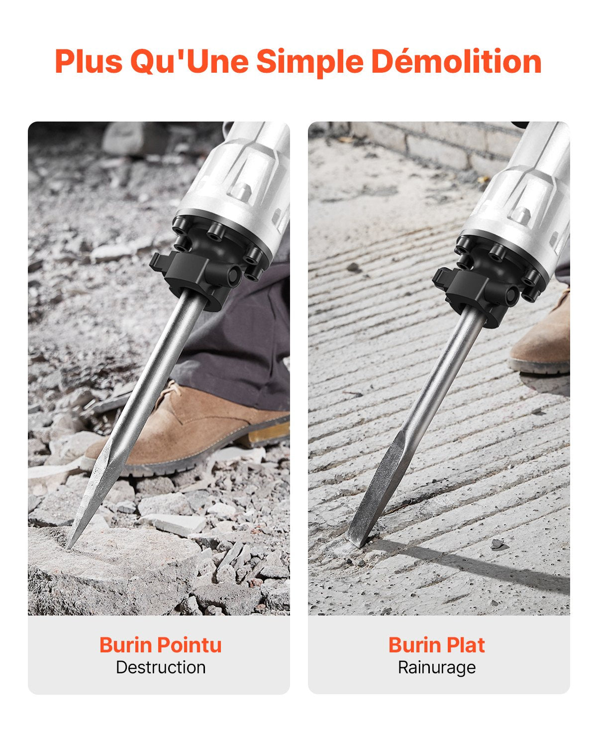 Demolition Jack Hammer, 3500W Jack Hammer Concrete Breaker, 1900 BPM Heavy Duty Electric Jack Hammer, 2pcs Chisel with Gloves & 360°C Swiveling Front Handle for Trenching and Breaking Holes